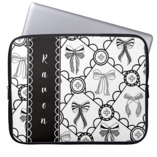 Kokette schwarze Schleife Laptopschutzhülle