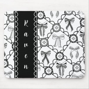 Kokette schwarze Schleife Mousepad