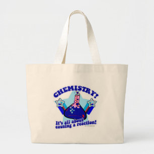Kokette Science-Logos für chemische Reaktionen Jumbo Stoffbeutel