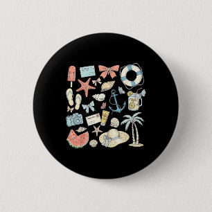 Kokette Sommer-Küstenstrand-Passende Familienferie Button
