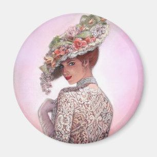Kokette viktorianische Dame "Betty Lu" Magnet
