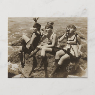 Kokette Vintage französische Postkarten Party Girl