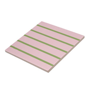 Kokette Vornehme Chic Pastellgrün und Rosa Streife Fliese