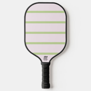 Kokette Vornehme Chic Pastellgrün und Rosa Streife Pickleball Schläger