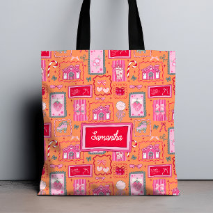 Koketten Ästhetik Girly Whimsical Orange Muster Tasche
