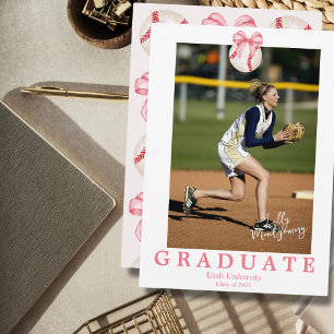 Koketten-Baseball-Schleife-Abschlussankündigung Einladung