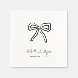 Koketten-Bogen Handgezeichnete Hochzeit Serviette