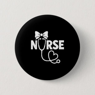 Koketten-Bogen-Krankenschwester-Stethoskop-Herz-Ku Button