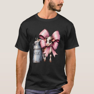Koketten-Bogen-Kuh-Bauer-Milch-Milchbauer-Landwirt T-Shirt