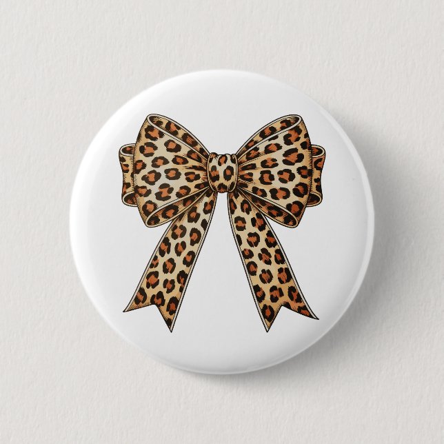 Koketten-Bogen-Leoparden-Gepard-Sublimation Button (Vorderseite)