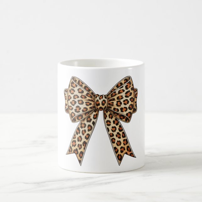 Koketten-Bogen-Leoparden-Gepard-Sublimation Kaffeetasse (Mittel)