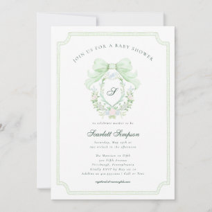 Koketten Botanischen Wappen Elegante Duscheneinlad Einladung