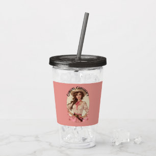 Koketten-Cowgirl Western Mode Portrait Acryltrinkbecher