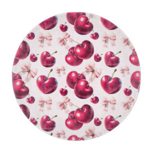 Koketten-Kirschmuster Rosa-Schleife-Ästhetik  Schneidebrett