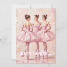 Koketten-Rosa-Ballerina-Geburtstagseinladung