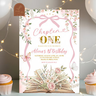 Koketten-Rosa-Märchenbuch-Geburtstag Einladung