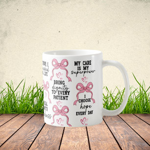 Koketten-Rosa-Schleife-Schwester-Geschenk, RN-Absc Kaffeetasse