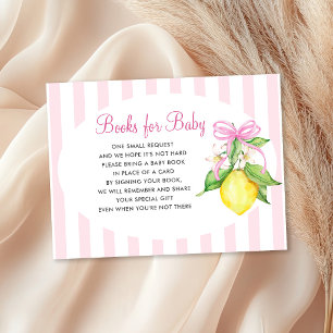 Koketten rosa Zitronen Baby Shower Bücher für Baby Begleitkarte