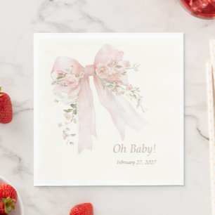 Koketten-Rosafarbenes-Schleifen-"Oh Baby"-Baby-Bas Serviette
