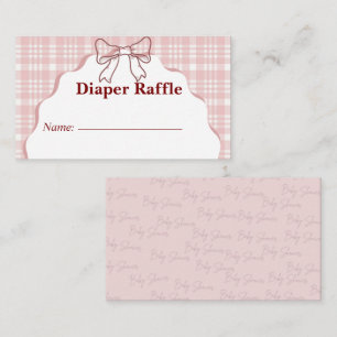 Koketten-Rosetten-Windel-Raffle-Tickets Begleitkarte