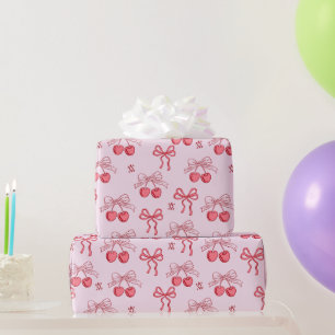 Koketten roten Süßkirschmuster Geschenkpapier