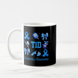 Koketten-Schleife Blaues Band T1d Diabetes Typ 1 Kaffeetasse