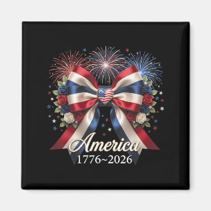 Koketten-Schleife USA Herz 1776 2026 4. Juli 250. Magnet