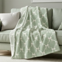 Koketten Schleifen Gingham-Muster Creme Salbeigrün