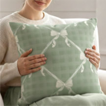 Koketten Schleifen Gingham-Muster Creme Salbeigrün