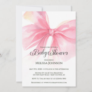 Koketten-Schrift-Rosette-Mädchen-Baby-Party Einladung