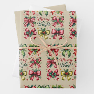 Kokettenbogen Weihnachten Santa Vintage Xmas Geschenkpapier Set