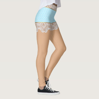 Koketter blauer Spitze-Rock für Frau Leggings