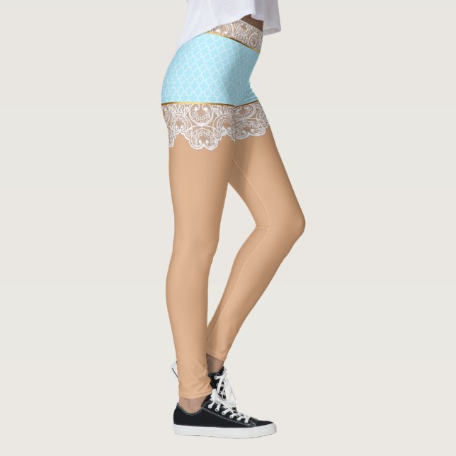 Koketter blauer Spitze-Rock für Frau Leggings (Rechts)