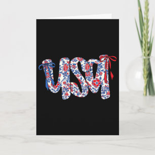Koketter Bogen 4. Juli USA Floral USA für Frauen Karte