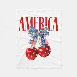 Koketter Bogen Amerika Kirsche Us Flagge 4. Juli P Fleecedecke