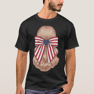 Koketter Bogen Amerikanische Flagge USA-Flagge Pat T-Shirt