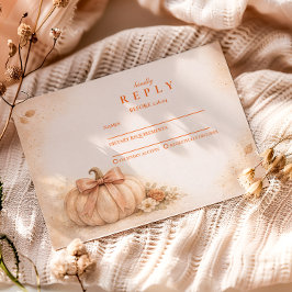 Koketter Bogen-Kürbis-Herbst-Abschluss RSVP Karte