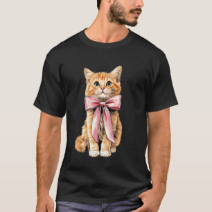 Koketter Bogen Orange Katze Getigerte Katze Süße R T-Shirt