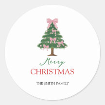 Koketter rosa Schleife und grüner Weihnachtsbaum