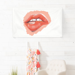 Kokettes Lip-Bite-Teaser-Banner - Party für  Lippe Banner