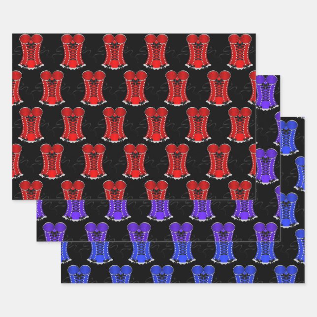 Kokettes Muster für die Corset-Auflistung Geschenkpapier Set (Set)