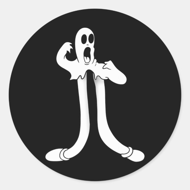Koko Das Clown Ghost Splits Blackwork Runder Aufkleber (Vorderseite)