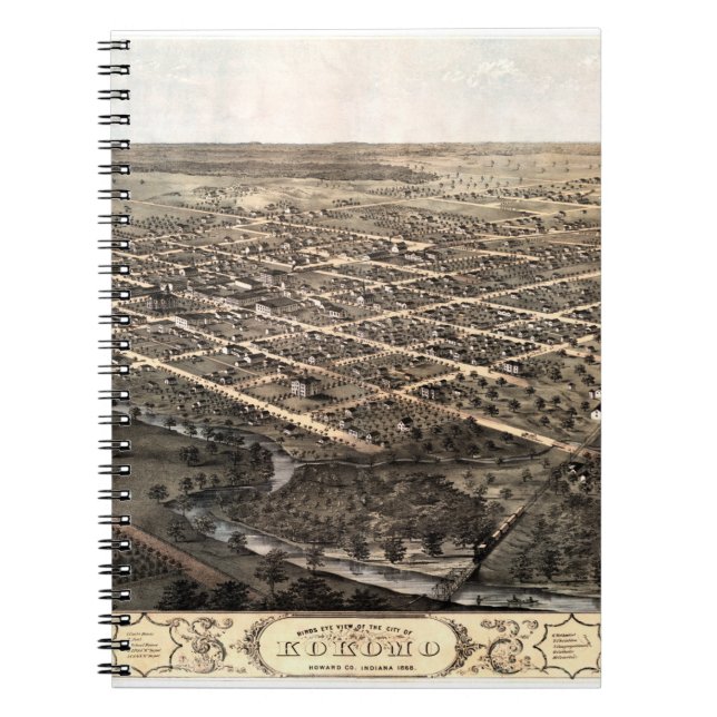 Kokomo-Indiana Vintage Karte Notizblock (Vorderseite)