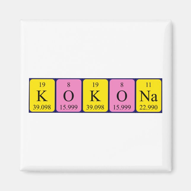 Kokona Magnet für den periodischen Tabellennamen (Vorne)