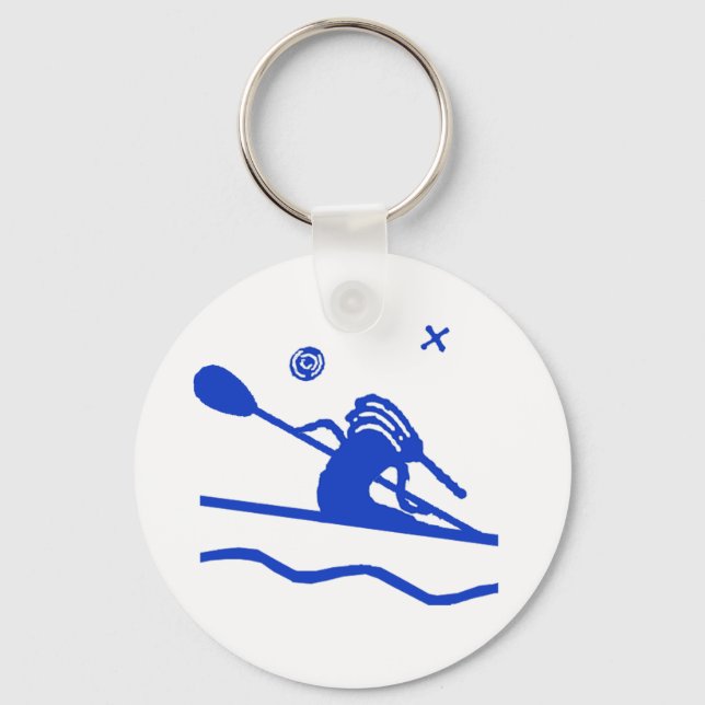 Kokopeli Kayak Paddler Schlüsselanhänger (Vorderseite)