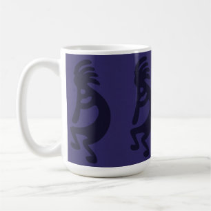 Kokopelli-Abbildung: Schwarz auf blau Kaffeetasse