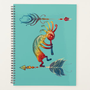 Kokopelli Amérindien avec deux plumes 1