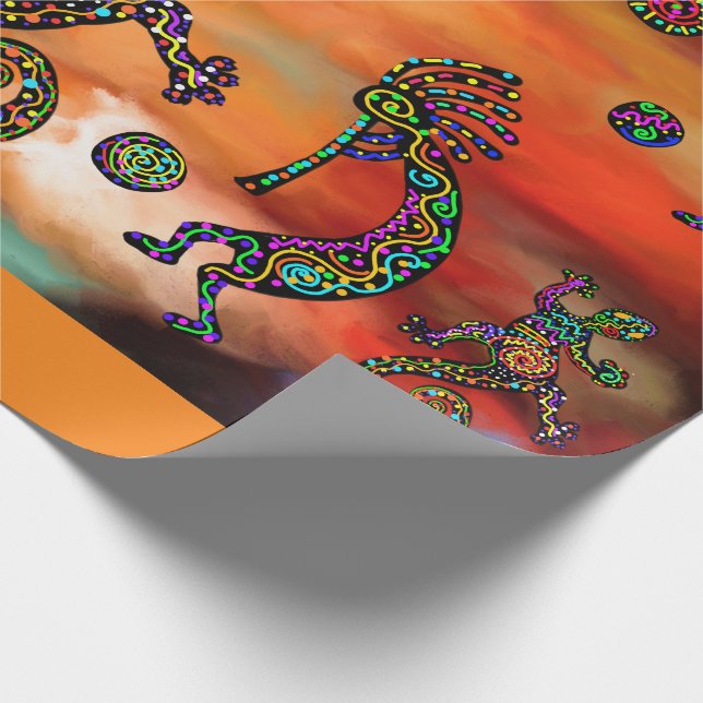 Kokopelli Art Geschenkpapier (Ecke)