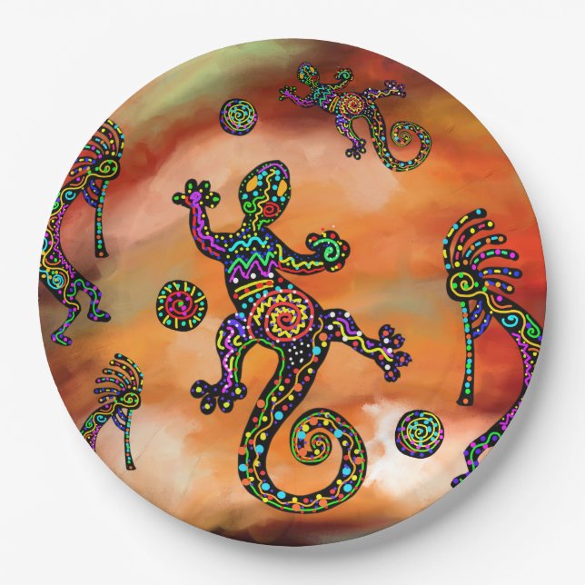 Kokopelli Art Pappteller (Vorderseite)