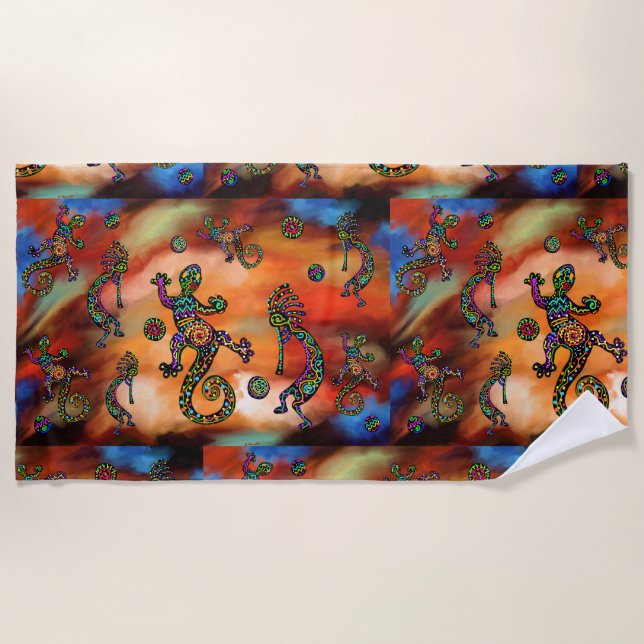 Kokopelli Art Strandtuch (Vorderseite)